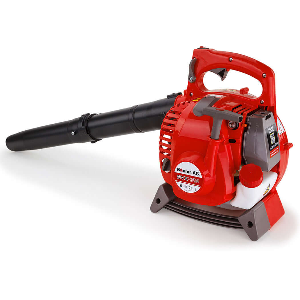 Baumr-AG 25cc 4-stroke petrol leaf blower vacuum, lightweight and affordable for DIY gardening tasks.