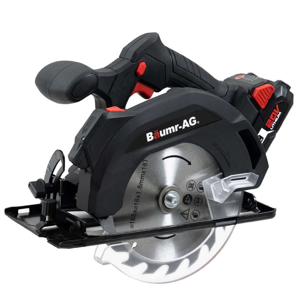 Baumr-AG CS3 20V cordless circular saw, lightweight, affordable, ideal for DIY projects.