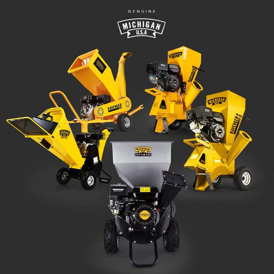 Variety of Michigan wood chipper shredders showcasing quality and affordability for DIY and commercial use.