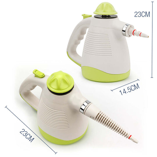 JET-USA portable steam cleaner design with green accents, ideal for effective DIY cleaning and sanitizing.