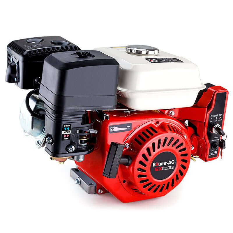 Baumr-AG 6.5HP petrol engine with electric start, ideal for industrial and DIY applications.