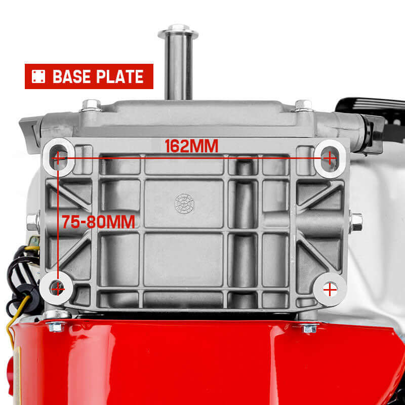 Baumr-AG 7HP petrol engine base plate dimensions 162MM and 75-80MM for various DIY applications.