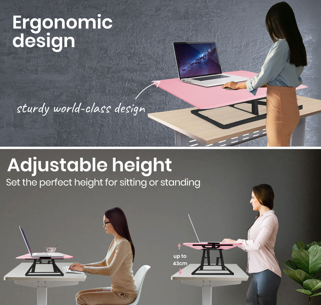 DSZ Product, feed-cond-new, feed-sl-DSZ Freight Payable, newFortia Desk Riser 74Cm Wide Adjustable Sit To Stand For Dual Monitor, Keyboard, Laptop, Pink - Premium Furniture > Office > Desks from Fortia ! Shop Online Buy Now at S & D's Value Store Family Business Best Customer ServiceDSZ Product, feed-cond-new, feed-sl-DSZ Freight Payable, new