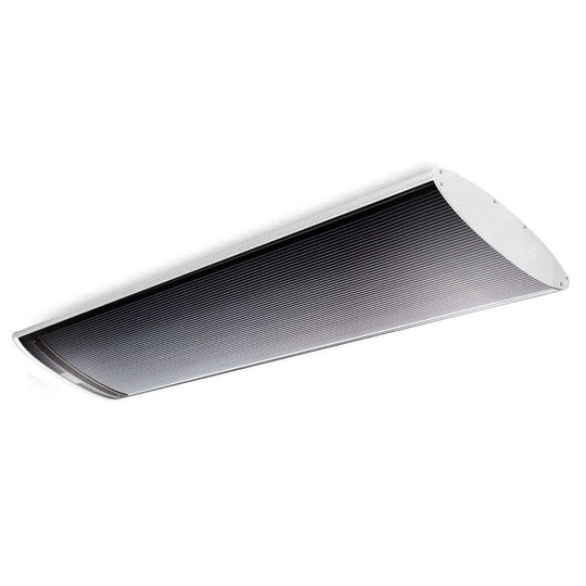 BIO 1800W outdoor strip heater, sleek design for wall or ceiling mount, efficient heating for cozy outdoor spaces.