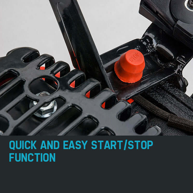 Close-up of the Baumr-AG jackhammer quick and easy start/stop function for efficient operation.