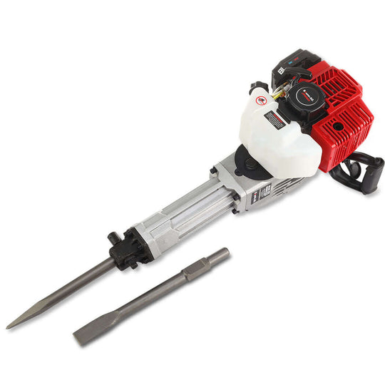 BAUMR-AG 52cc petrol jackhammer with chisels, ideal for DIY projects, affordable quality power tool.