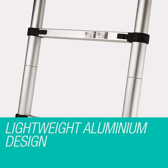 Lightweight aluminium design of the Bullet telescopic ladder, perfect for affordable DIY tasks.