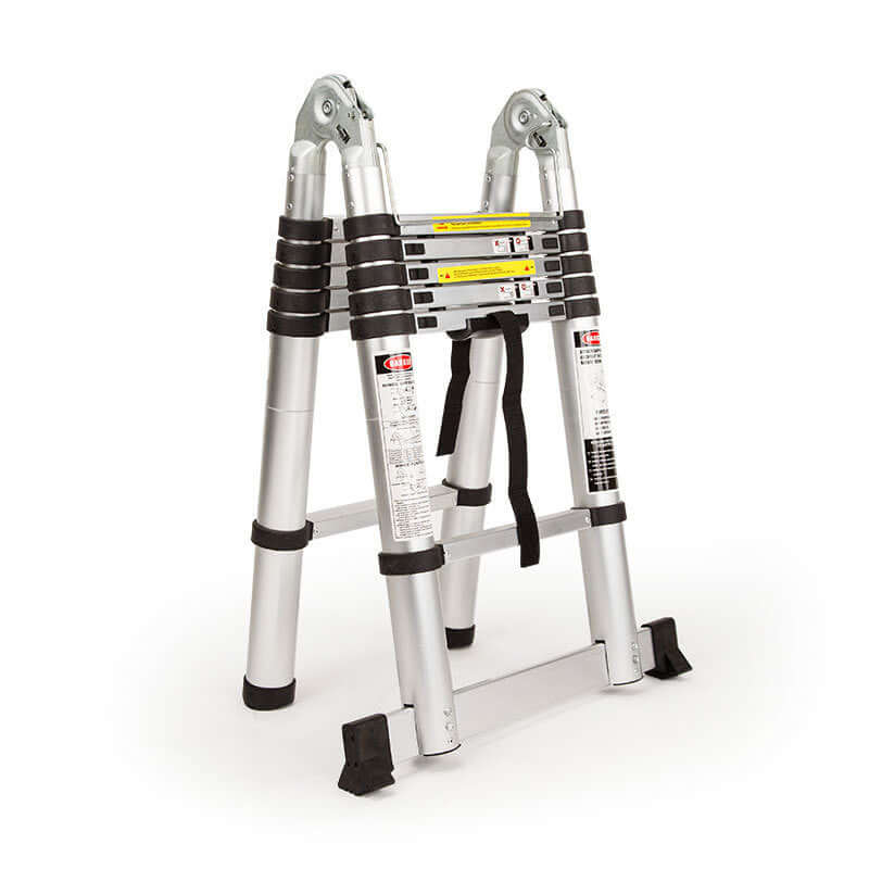 Lightweight aluminium telescopic folding ladder for DIY and home use, affordable and versatile.