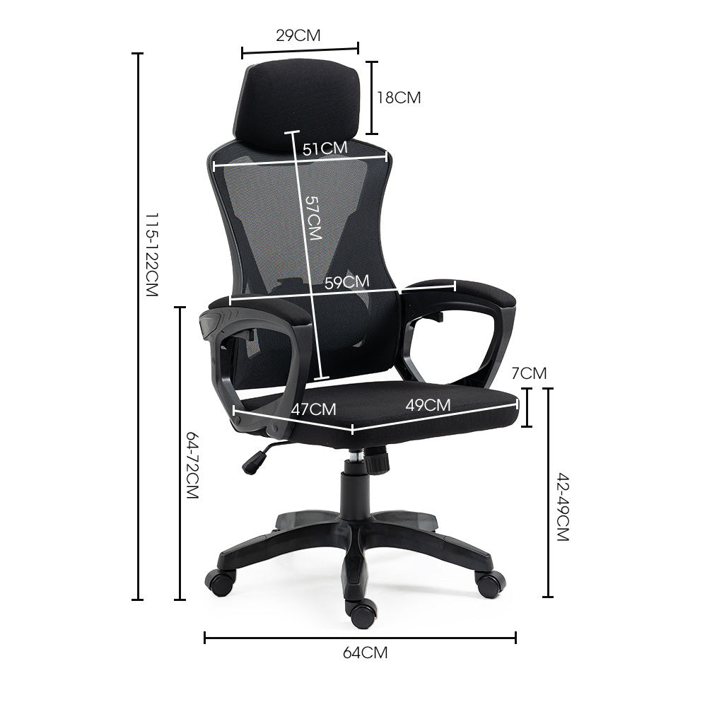 DSZ Product, feed-cond-new, feed-sl-DSZ Freight Payable, newFortia Ergonomic Office Desk Chair, Height Adjustable Lumbar Support, Mesh Fabric, Headrest, Black - Premium Furniture > Office > Office & Desk Chairs from Fortia ! Shop Online Buy Now at S & D's Value Store Family Business Best Customer ServiceDSZ Product, feed-cond-new, feed-sl-DSZ Freight Payable, new