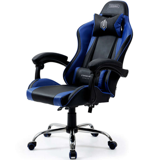 DSZ Product, feed-cond-new, feed-sl-DSZ Freight Payable, newOverdrive Conquest Series Reclining Gaming Ergonomic Office Chair With Lumbar And Neck Pillows, Black And Blue - Premium Furniture > Bar Stools & Chairs > Gaming Chairs from Overdrive ! Shop Online Buy Now at S & D's Value Store Family Business Best Customer ServiceDSZ Product, feed-cond-new, feed-sl-DSZ Freight Payable, new