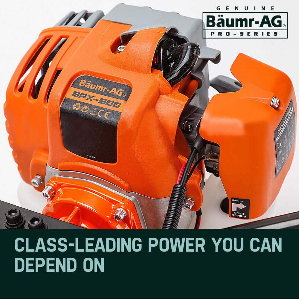 Baumr-AG BPX-800 post hole digger engine showcasing class-leading power and quality for affordable DIY projects.