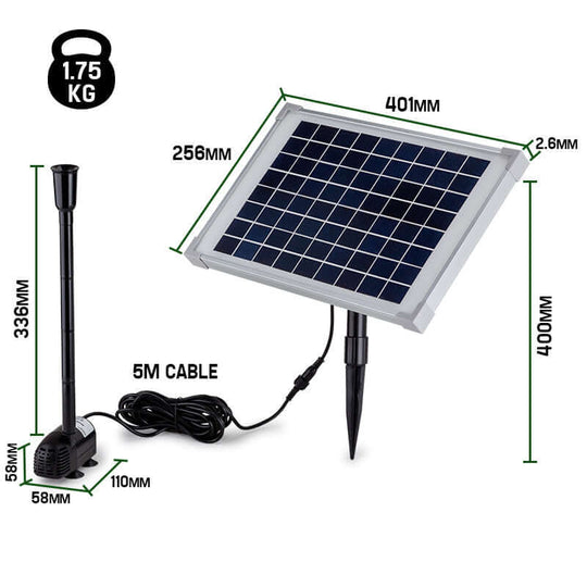 Protege 50W Solar Fountain Kit with Premium Solar Panel and Water Pump for DIY Garden Projects