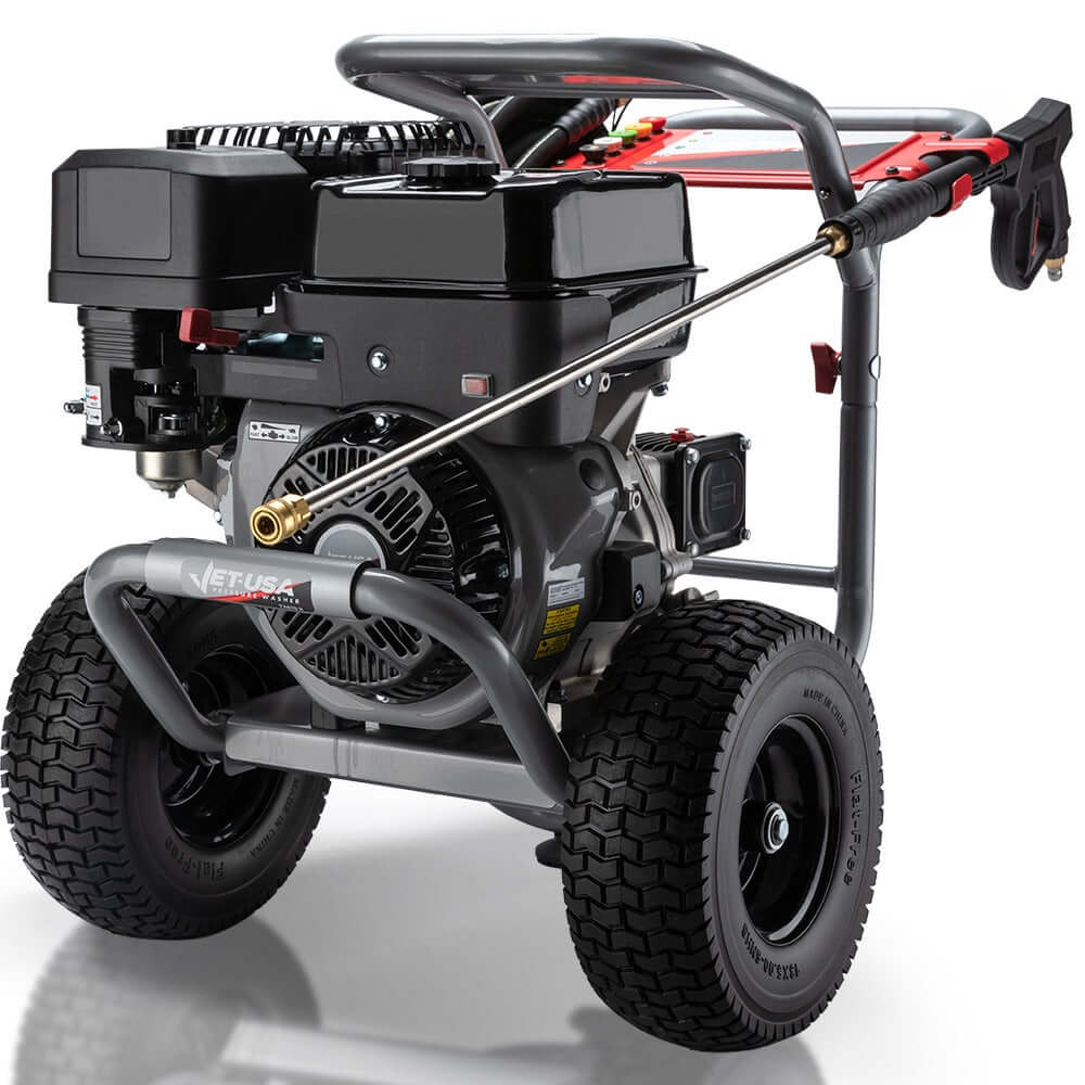 JET-USA TX870 high pressure washer with 5000PSI, 15HP motor, Italian pump and durable wheels, ideal for DIY and contractors.