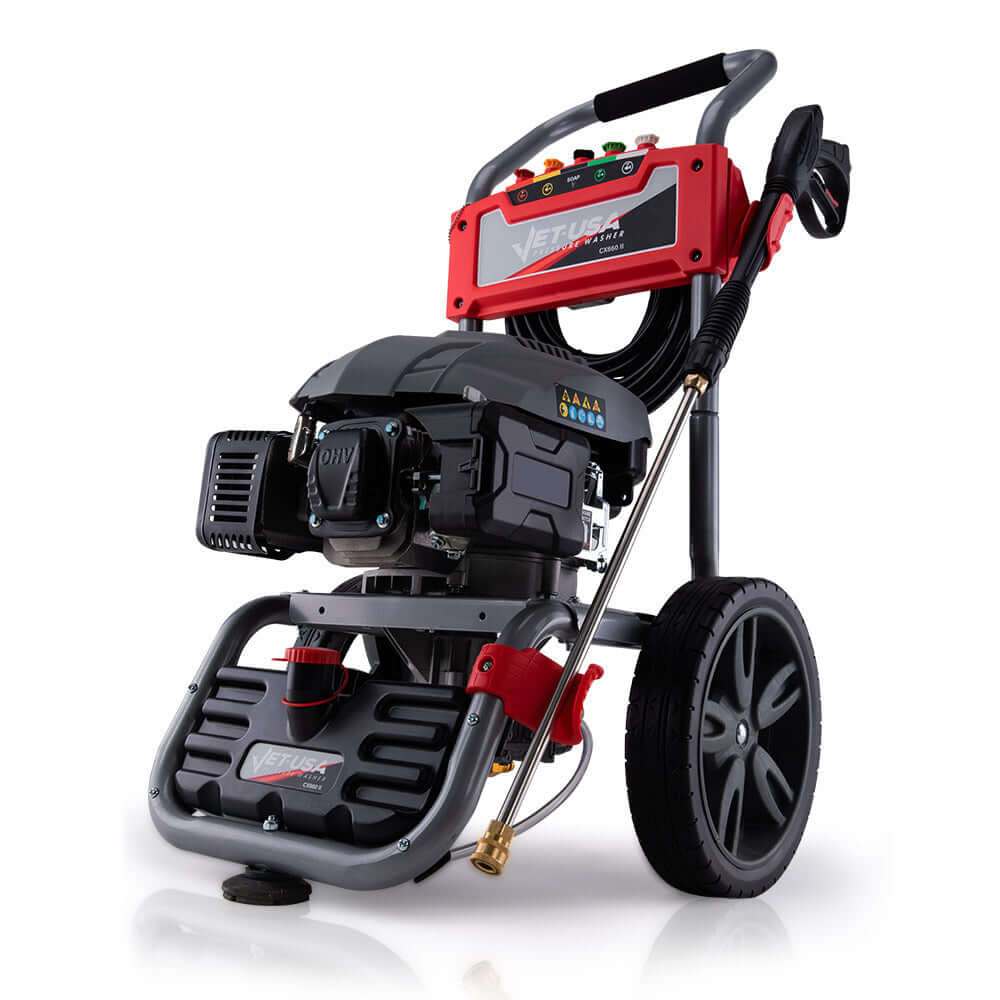 Jet-USA 4800PSI petrol high pressure cleaner, affordable quality for DIY enthusiasts. Compact and powerful pressure washer.