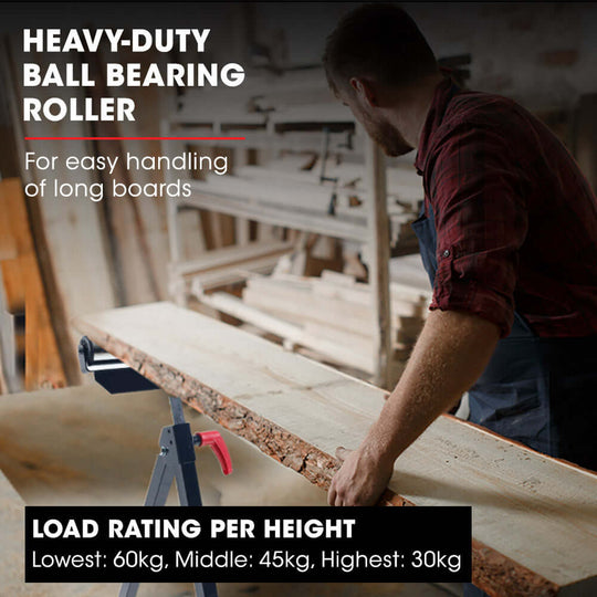 Baumr-AG heavy-duty ball bearing roller for easy handling of long boards with load ratings: 60kg, 45kg, and 30kg.