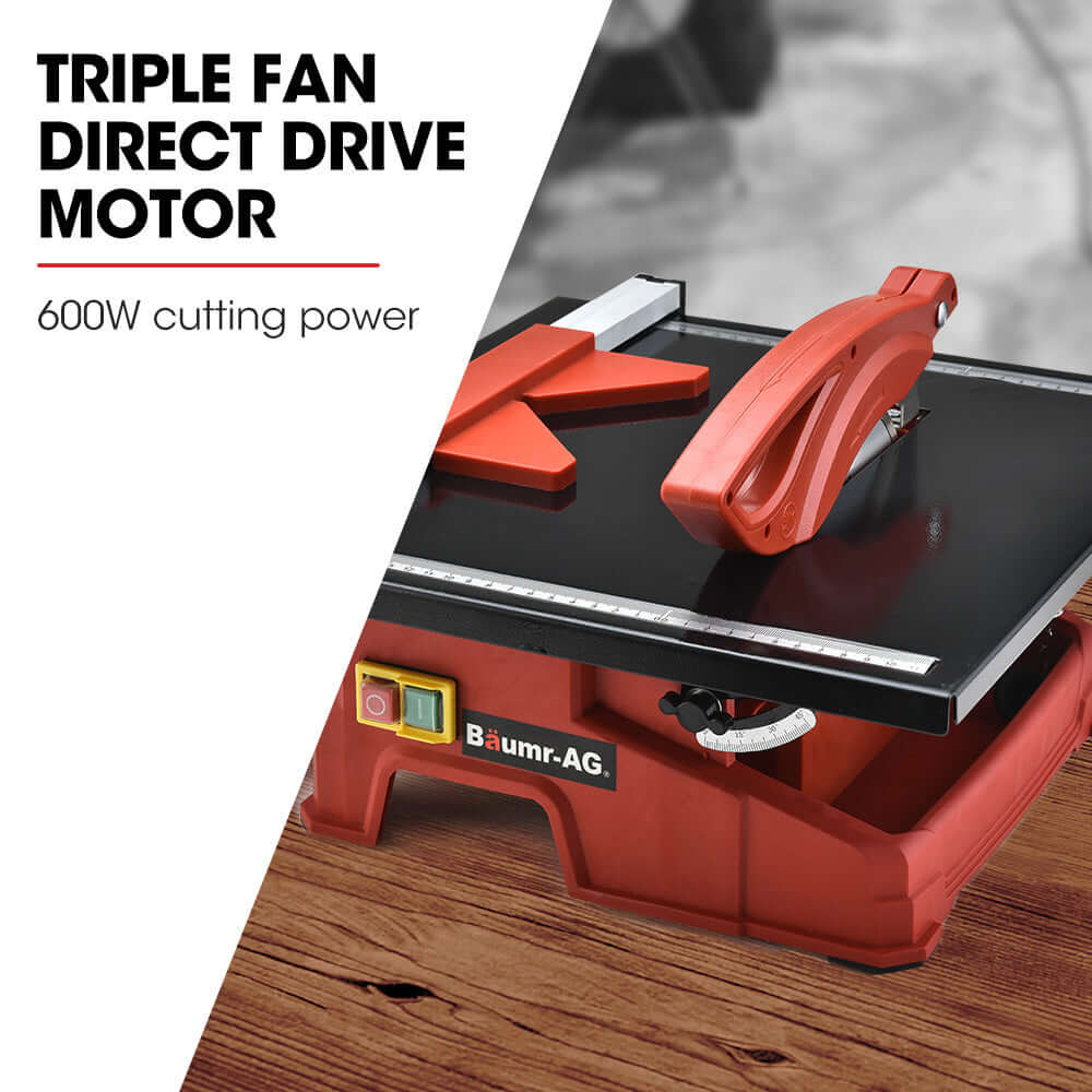 BAUMR-AG 600W Electric Tile Saw with triple fan motor for affordable DIY quality cutting.