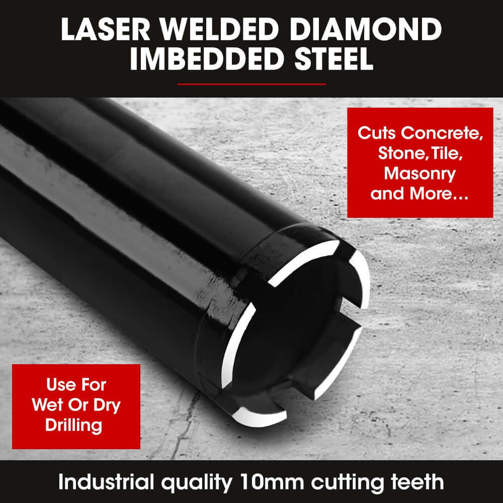 Baumr-AG laser welded diamond core drill bit, suitable for wet/dry drilling of concrete, stone, and tile.