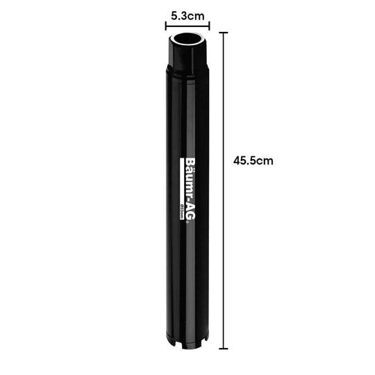 Baumr-AG 53mm Diamond Core Drill Bit dimensions 5.3cm width, 45.5cm length, ideal for DIY and commercial masonry projects.