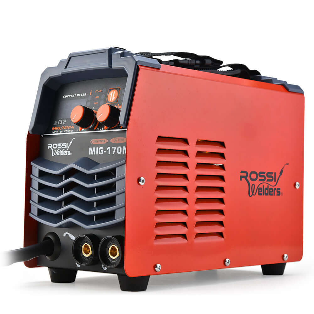 ROSSI 170Amp MIG ARC Stick Welder, compact design, affordable quality for DIY projects and professionals.