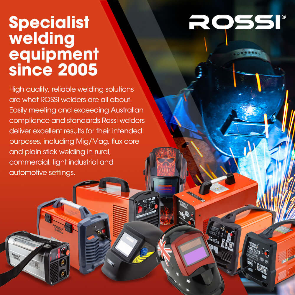 Affordable ROSSI welding equipment showcasing quality welders since 2005, ideal for DIY and professional use.