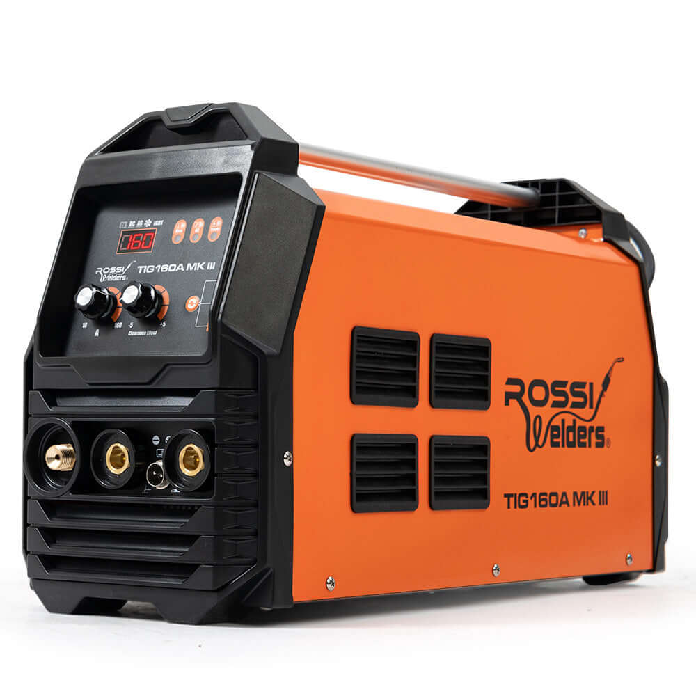 ROSI 160 Amp TIG MMA welder, compact inverter design for DIY and professional use, ideal for aluminum and copper welding.