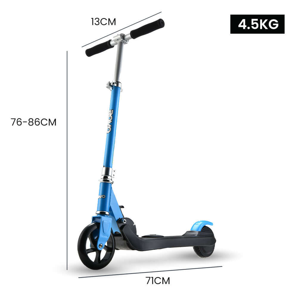 ROVO KIDS Electric Scooter dimensions with adjustable handlebar, lightweight 4.5kg design, safe for kids, affordable quality ride.