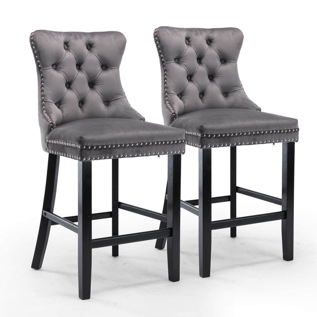 DSZ Product, feed-cond-new, feed-sl-DSZ Freight Payable6X Velvet Bar Stools with Studs Trim Wooden Legs Tufted Dining Chairs Kitchen - Premium Furniture > Dining > Kitchen & Dining Chairs from DSZ ! Shop Online Buy Now at S & D's Value Store Family Business Best Customer ServiceDSZ Product, feed-cond-new, feed-sl-DSZ Freight Payable