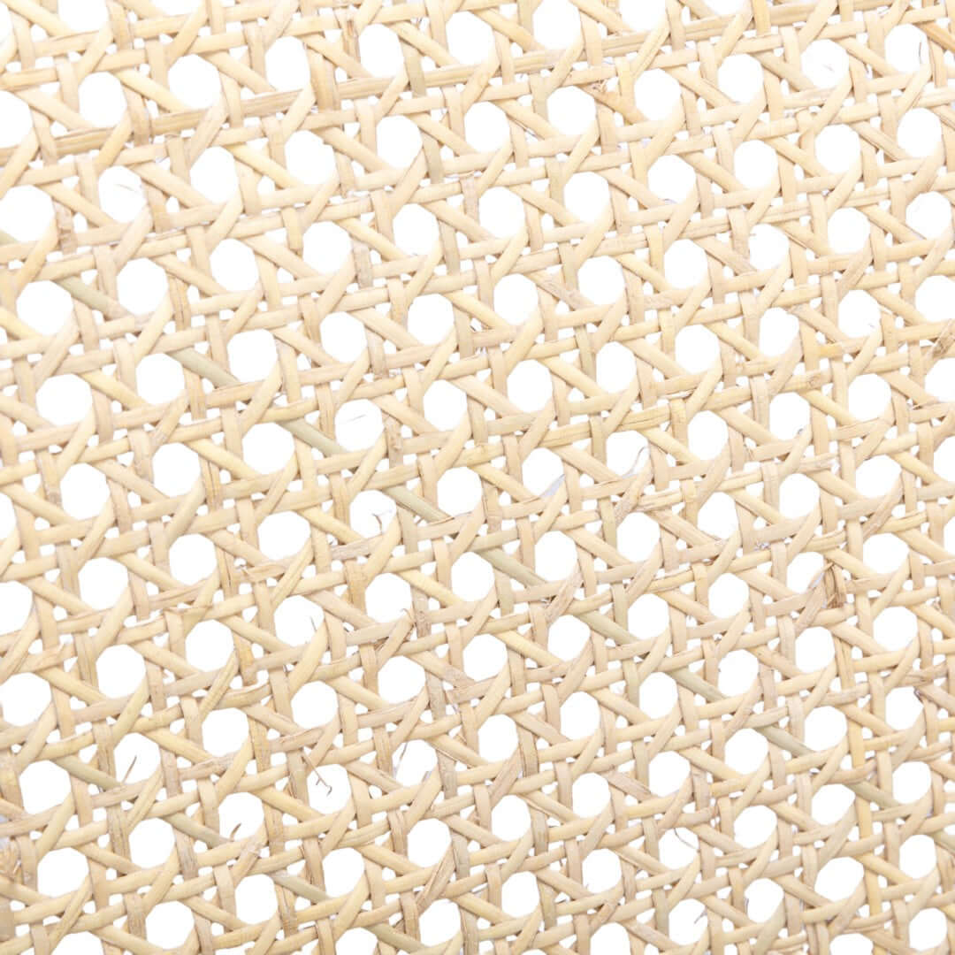 Close-up of beige rattan weave, showcasing intricate patterns perfect for affordable DIY decor projects.