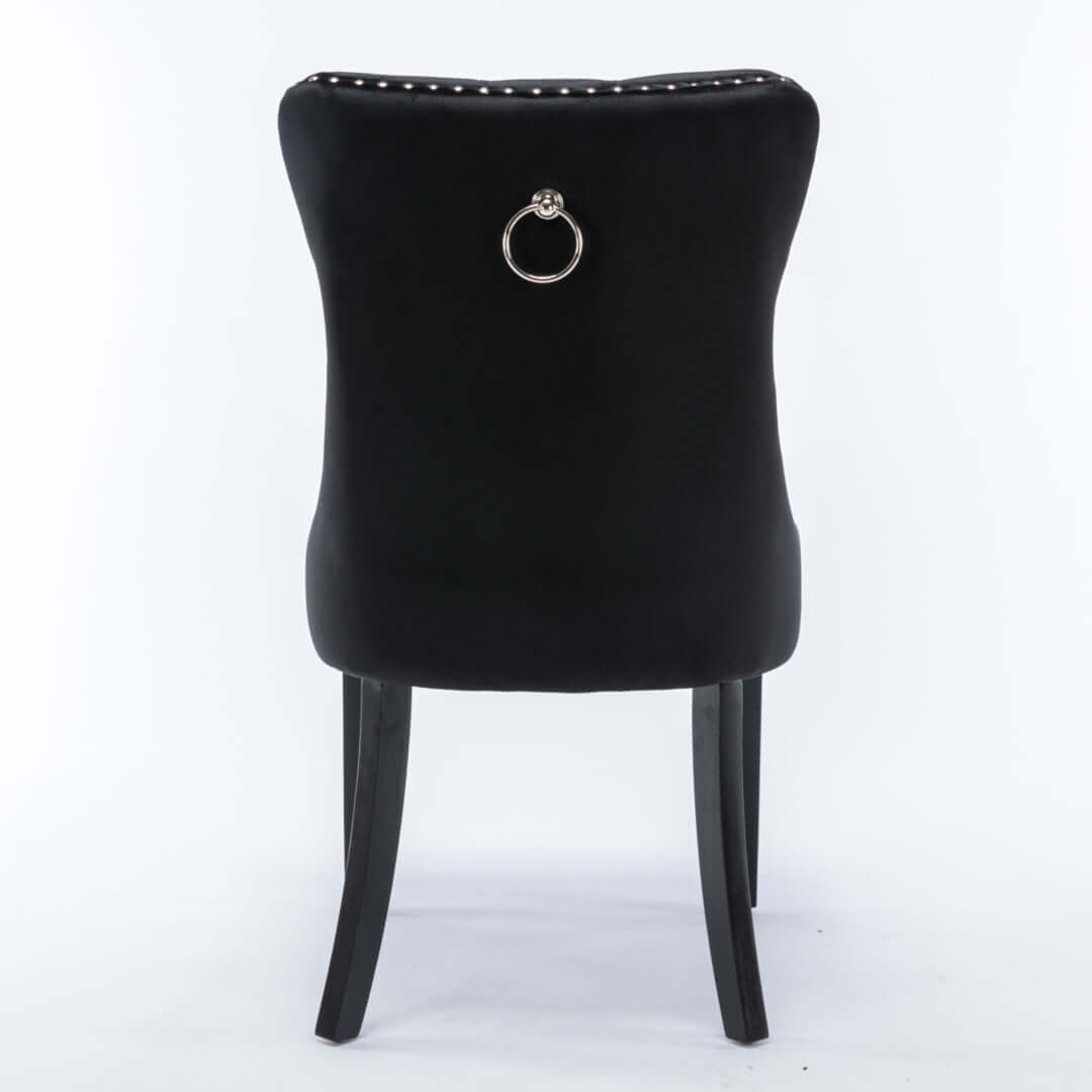 DSZ Product, feed-cond-new, feed-sl-DSZ Freight Payable2x Velvet Dining Chairs Upholstered Tufted Kithcen Chair with Solid Wood Legs Stud Trim and Ring-Black - Premium Furniture > Dining > Dining Set from DSZ ! Shop Online Buy Now at S & D's Value Store Family Business Best Customer ServiceDSZ Product, feed-cond-new, feed-sl-DSZ Freight Payable