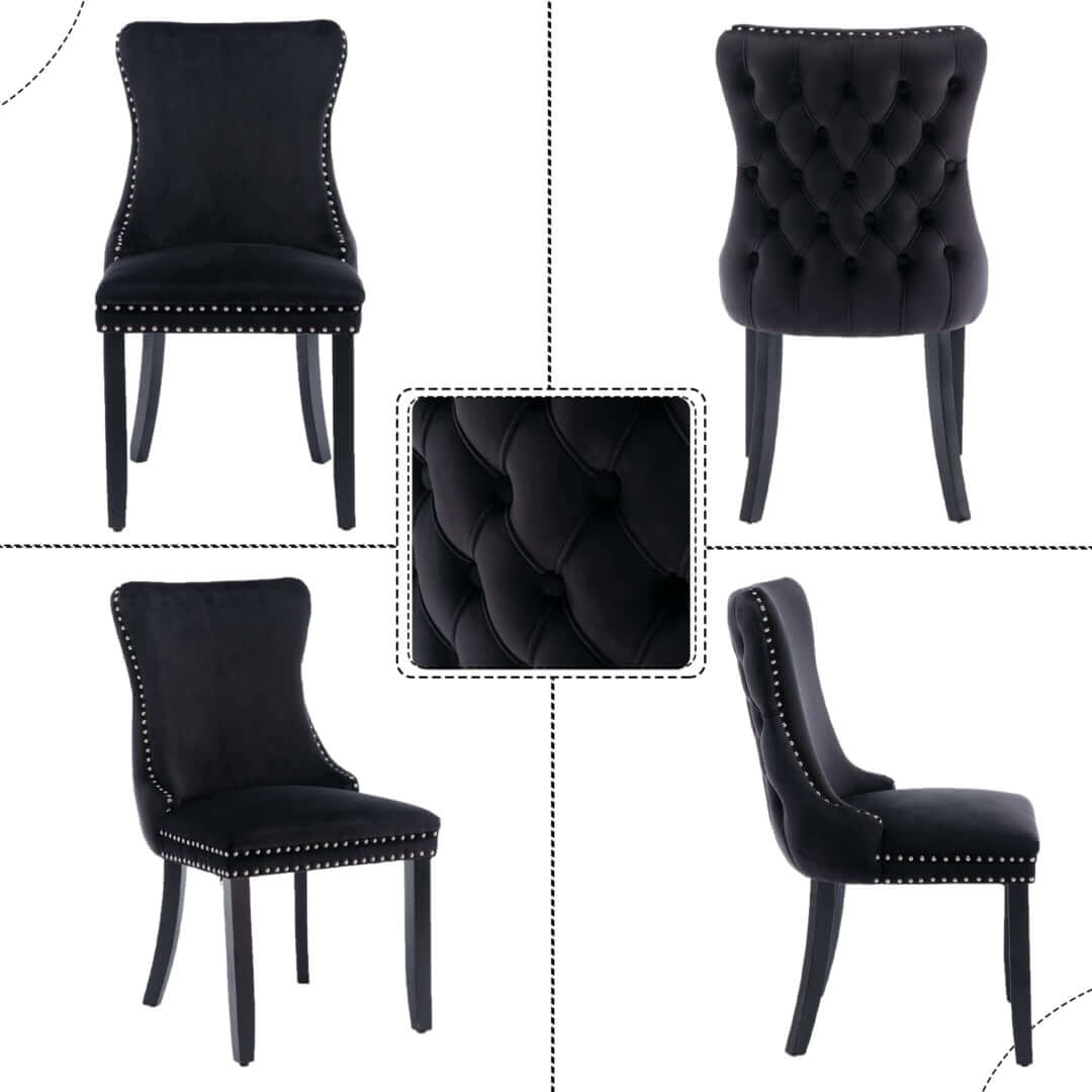 DSZ Product, feed-cond-new, feed-sl-DSZ Freight Payable2x Velvet Upholstered Dining Chairs Tufted Wingback Side Chair with Studs Trim Solid Wood Legs for Kitchen - Premium Furniture > Dining > Kitchen & Dining Chairs from DSZ ! Shop Online Buy Now at S & D's Value Store Family Business Best Customer ServiceDSZ Product, feed-cond-new, feed-sl-DSZ Freight Payable