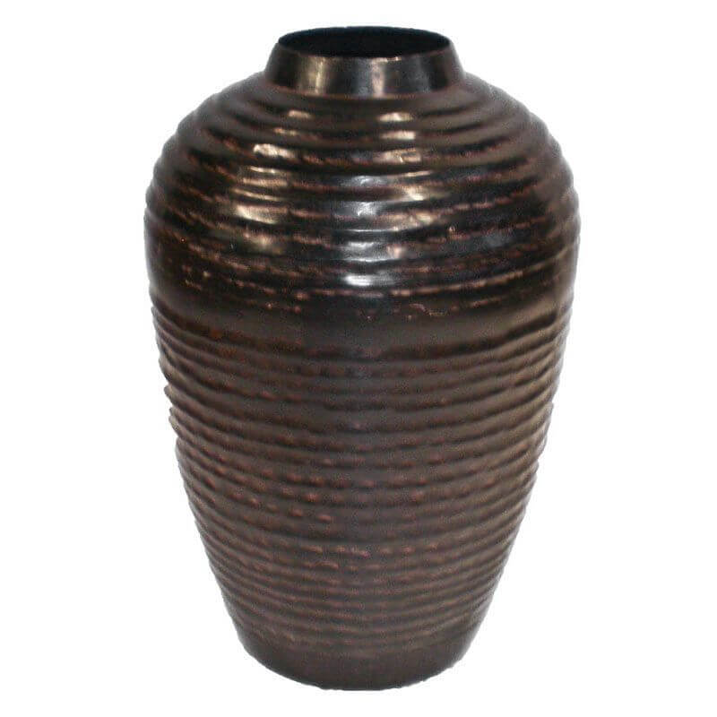 Affordable small hand-painted metal vase with an iridescent twin pattern, perfect for DIY home decor.