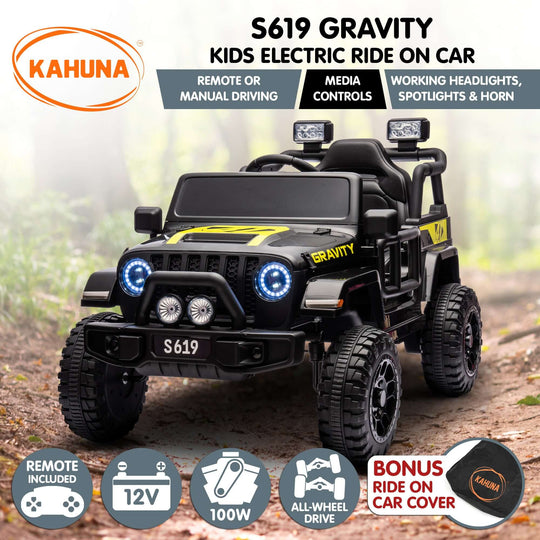 DSZ Product, feed-cond-new, feed-sl-DSZ Freight Payable, newKahuna S619 Gravity Kids Electric Ride On Car - Black - Premium Baby & Kids > Ride On Cars, Go-karts & Bikes > Ride On Cars from Kahuna ! Shop Online Buy Now at S & D's Value Store Family Business Best Customer ServiceDSZ Product, feed-cond-new, feed-sl-DSZ Freight Payable, new