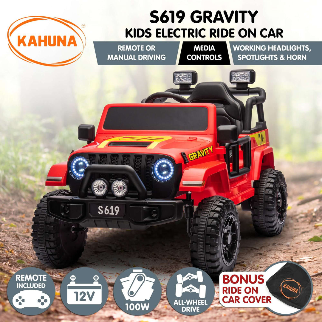 DSZ Product, feed-cond-new, feed-sl-DSZ Freight Payable, newKahuna S619 Gravity Kids Electric Ride On Car - Red - Premium Baby & Kids > Ride On Cars, Go-karts & Bikes > Ride On Cars from Kahuna ! Shop Online Buy Now at S & D's Value Store Family Business Best Customer ServiceDSZ Product, feed-cond-new, feed-sl-DSZ Freight Payable, new