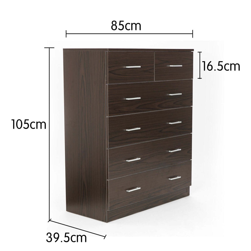 DSZ Product, feed-cond-new, feed-sl-DSZ Freight Payable, newSarantino Tallboy Dresser 6 Chest Of Drawers Cabinet 85 X 39.5 X 105 - Brown - Premium Home & Garden > Storage > Clothing & Wardrobe Storage from Sarantino ! Shop Online Buy Now at S & D's Value Store Family Business Best Customer ServiceDSZ Product, feed-cond-new, feed-sl-DSZ Freight Payable, new