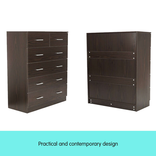 DSZ Product, feed-cond-new, feed-sl-DSZ Freight Payable, newSarantino Tallboy Dresser 6 Chest Of Drawers Cabinet 85 X 39.5 X 105 - Brown - Premium Home & Garden > Storage > Clothing & Wardrobe Storage from Sarantino ! Shop Online Buy Now at S & D's Value Store Family Business Best Customer ServiceDSZ Product, feed-cond-new, feed-sl-DSZ Freight Payable, new