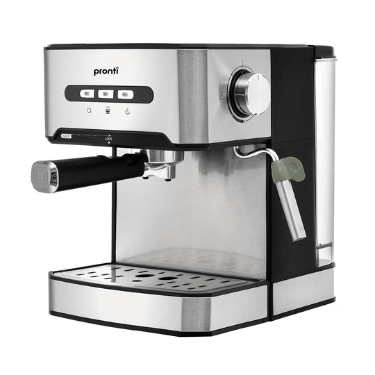 Pronti 1.6L Automatic Espresso Machine with Steam Frother and 20 Bar Italian ULKA Pump for Quality, Affordable Coffee at Home