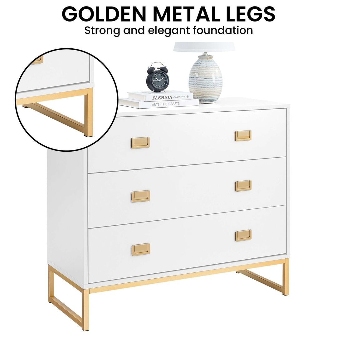 DSZ Product, feed-cond-new, feed-sl-DSZ Freight Payable, newSarantino Amara Chest Of Drawers Tallboy Dresser - White/Gold - Premium Home & Garden > Storage > Clothing & Wardrobe Storage from Sarantino ! Shop Online Buy Now at S & D's Value Store Family Business Best Customer ServiceDSZ Product, feed-cond-new, feed-sl-DSZ Freight Payable, new