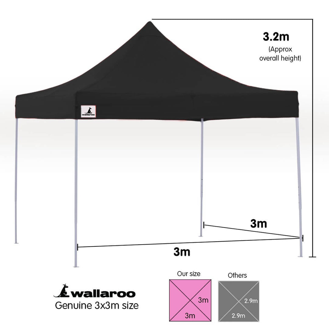 DSZ Product, feed-cond-new, feed-sl-DSZ Freight Payable, newWallaroo Gazebo Tent Marquee 3 X 3 Popup Outdoor Black - Premium Home & Garden > Shading > Canopies & Gazebos from Wallaroo ! Shop Online Buy Now at S & D's Value Store Family Business Best Customer ServiceDSZ Product, feed-cond-new, feed-sl-DSZ Freight Payable, new