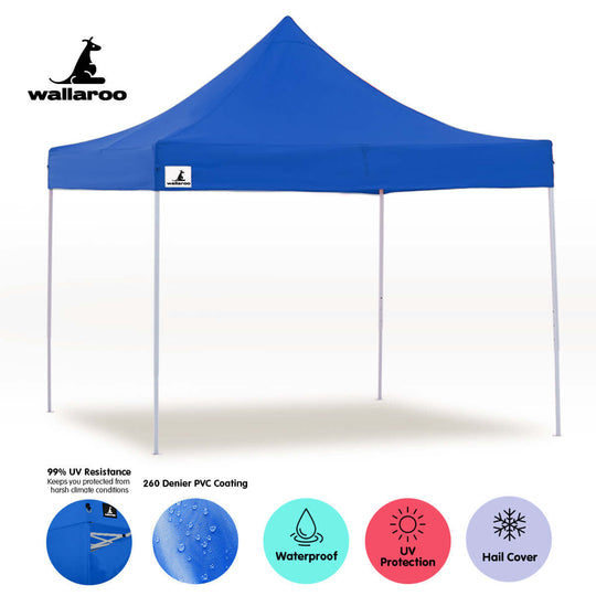 DSZ Product, feed-cond-new, feed-sl-DSZ Freight Payable, newWallaroo Gazebo Tent Marquee 3 X 3 Popup Outdoor -  Blue - Premium Home & Garden > Shading > Canopies & Gazebos from Wallaroo ! Shop Online Buy Now at S & D's Value Store Family Business Best Customer ServiceDSZ Product, feed-cond-new, feed-sl-DSZ Freight Payable, new