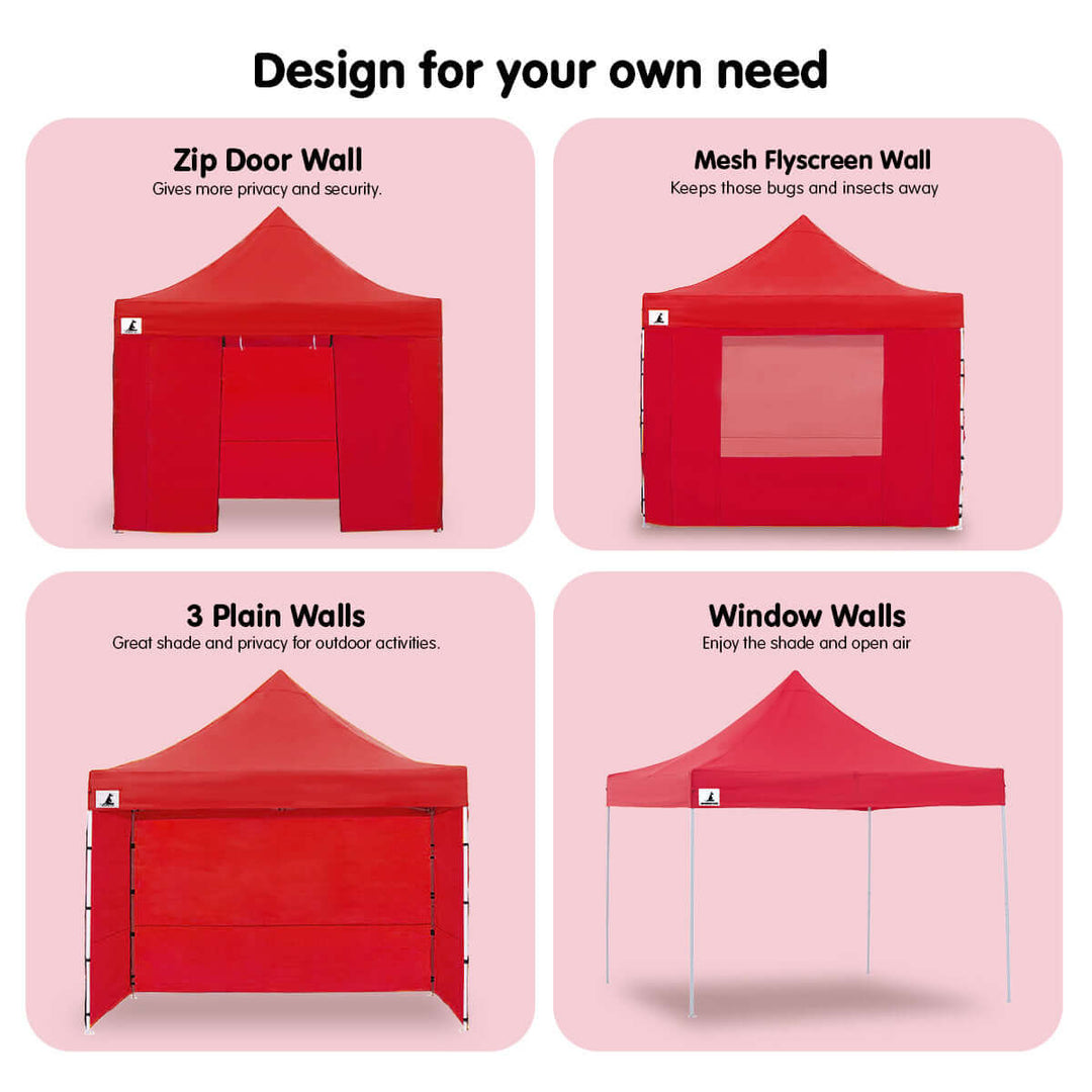 DSZ Product, feed-cond-new, feed-sl-DSZ Freight Payable, newWallaroo Gazebo Tent Marquee 3 X 3 Popup Outdoor  Red - Premium Home & Garden > Shading > Canopies & Gazebos from Wallaroo ! Shop Online Buy Now at S & D's Value Store Family Business Best Customer ServiceDSZ Product, feed-cond-new, feed-sl-DSZ Freight Payable, new