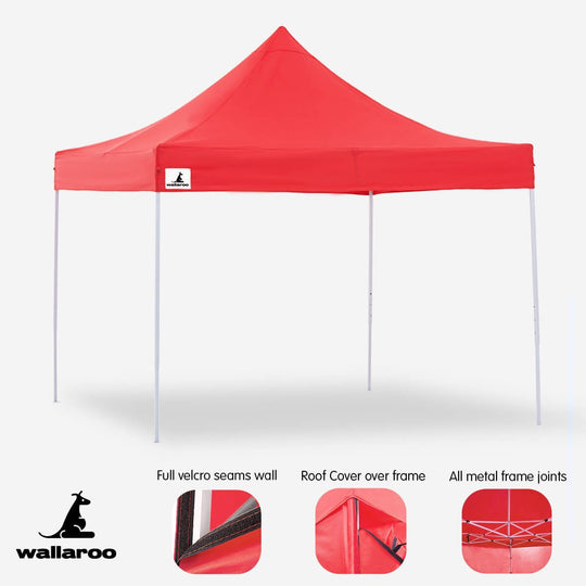 DSZ Product, feed-cond-new, feed-sl-DSZ Freight Payable, newWallaroo Gazebo Tent Marquee 3 X 3 Popup Outdoor  Red - Premium Home & Garden > Shading > Canopies & Gazebos from Wallaroo ! Shop Online Buy Now at S & D's Value Store Family Business Best Customer ServiceDSZ Product, feed-cond-new, feed-sl-DSZ Freight Payable, new