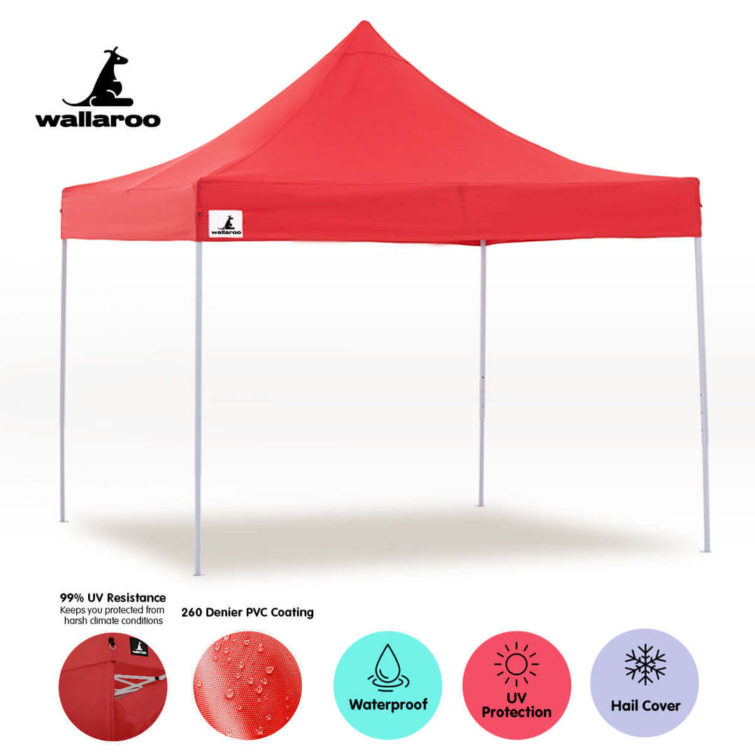 DSZ Product, feed-cond-new, feed-sl-DSZ Freight Payable, newWallaroo Gazebo Tent Marquee 3 X 3 Popup Outdoor  Red - Premium Home & Garden > Shading > Canopies & Gazebos from Wallaroo ! Shop Online Buy Now at S & D's Value Store Family Business Best Customer ServiceDSZ Product, feed-cond-new, feed-sl-DSZ Freight Payable, new