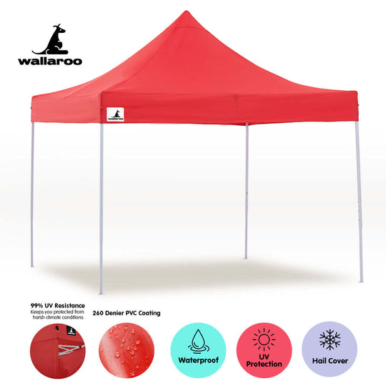 DSZ Product, feed-cond-new, feed-sl-DSZ Freight Payable, newWallaroo Gazebo Tent Marquee 3 X 3 Popup Outdoor  Red - Premium Home & Garden > Shading > Canopies & Gazebos from Wallaroo ! Shop Online Buy Now at S & D's Value Store Family Business Best Customer ServiceDSZ Product, feed-cond-new, feed-sl-DSZ Freight Payable, new