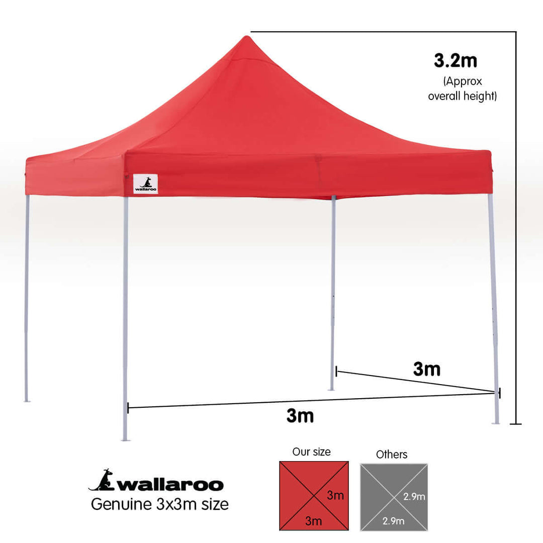 DSZ Product, feed-cond-new, feed-sl-DSZ Freight Payable, newWallaroo Gazebo Tent Marquee 3 X 3 Popup Outdoor  Red - Premium Home & Garden > Shading > Canopies & Gazebos from Wallaroo ! Shop Online Buy Now at S & D's Value Store Family Business Best Customer ServiceDSZ Product, feed-cond-new, feed-sl-DSZ Freight Payable, new