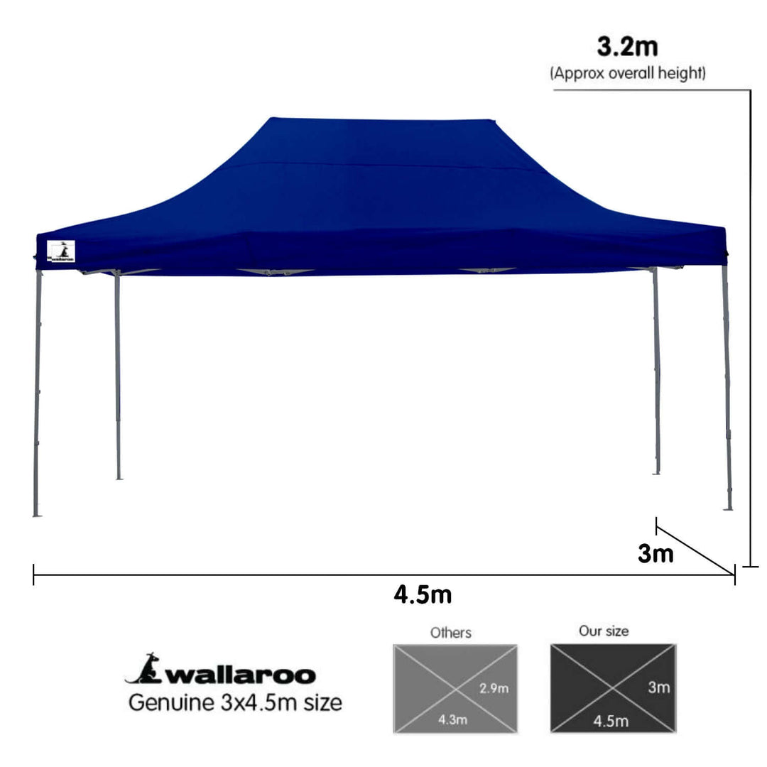 DSZ Product, feed-cond-new, feed-sl-DSZ Freight Payable, newWallaroo Gazebo Tent Marquee 3 X 4.5M Popup Outdoor  Blue - Premium Home & Garden > Shading > Canopies & Gazebos from Wallaroo ! Shop Online Buy Now at S & D's Value Store Family Business Best Customer ServiceDSZ Product, feed-cond-new, feed-sl-DSZ Freight Payable, new