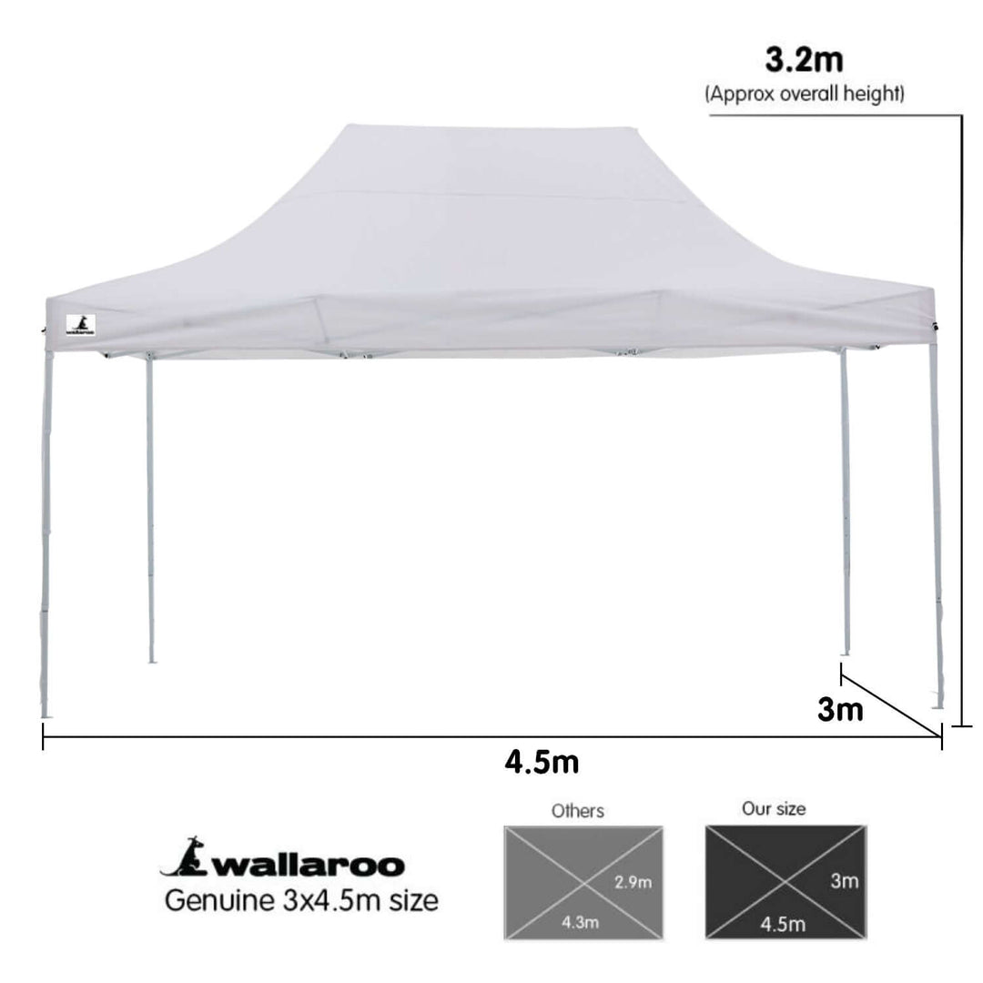 DSZ Product, feed-cond-new, feed-sl-DSZ Freight Payable, newWallaroo Gazebo Tent Marquee 3 X 4.5M Popup Outdoor White - Premium Home & Garden > Shading > Canopies & Gazebos from Wallaroo ! Shop Online Buy Now at S & D's Value Store Family Business Best Customer ServiceDSZ Product, feed-cond-new, feed-sl-DSZ Freight Payable, new