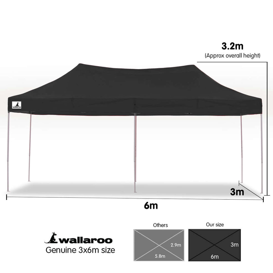 DSZ Product, feed-cond-new, feed-sl-DSZ Freight Payable, newWallaroo Gazebo Tent Marquee 3 X 6M Popup Outdoor Wallaroo Black - Premium Home & Garden > Shading > Canopies & Gazebos from Wallaroo ! Shop Online Buy Now at S & D's Value Store Family Business Best Customer ServiceDSZ Product, feed-cond-new, feed-sl-DSZ Freight Payable, new