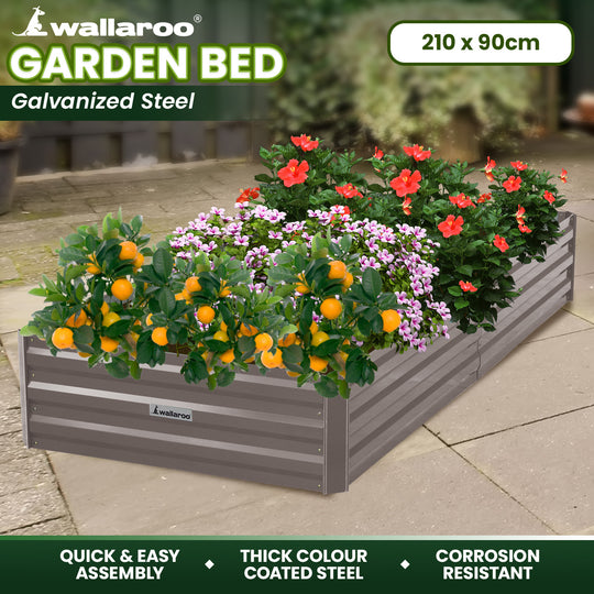 DSZ Product, feed-cond-new, feed-sl-DSZ Freight Payable, newWallaroo Garden Bed 210 X 90 X 30Cm Galvanized Steel - Grey - Premium Furniture > Bedroom > Beds & Bed Frames from Wallaroo ! Shop Online Buy Now at S & D's Value Store Family Business Best Customer ServiceDSZ Product, feed-cond-new, feed-sl-DSZ Freight Payable, new