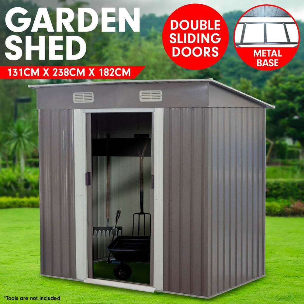 DSZ Product, feed-cond-new, feed-sl-DSZ Freight Payable, newWallaroo 4Ftx8Ft Garden Shed With Base Flat Roof Outdoor Storage - Grey - Premium Home & Garden > Storage > Sheds from Wallaroo ! Shop Online Buy Now at S & D's Value Store Family Business Best Customer ServiceDSZ Product, feed-cond-new, feed-sl-DSZ Freight Payable, new