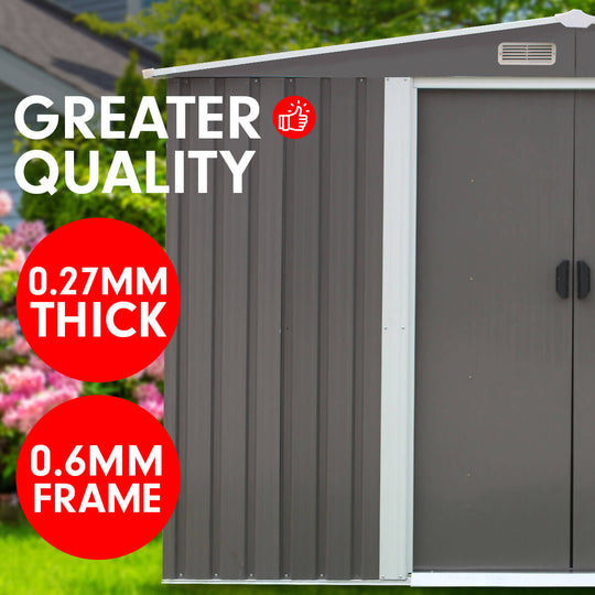 DSZ Product, feed-cond-new, feed-sl-DSZ Freight Payable, newWallaroo Garden Shed Spire Roof 8Ftx8Ft Outdoor Storage Shelter - Grey - Premium Home & Garden > Storage > Sheds from Wallaroo ! Shop Online Buy Now at S & D's Value Store Family Business Best Customer ServiceDSZ Product, feed-cond-new, feed-sl-DSZ Freight Payable, new